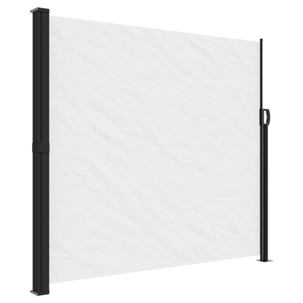 Vidaxl (White, 180 X 600 Cm) Retractable Side Awning Outdoor Privacy Screen Balcony Sunshade Shelter