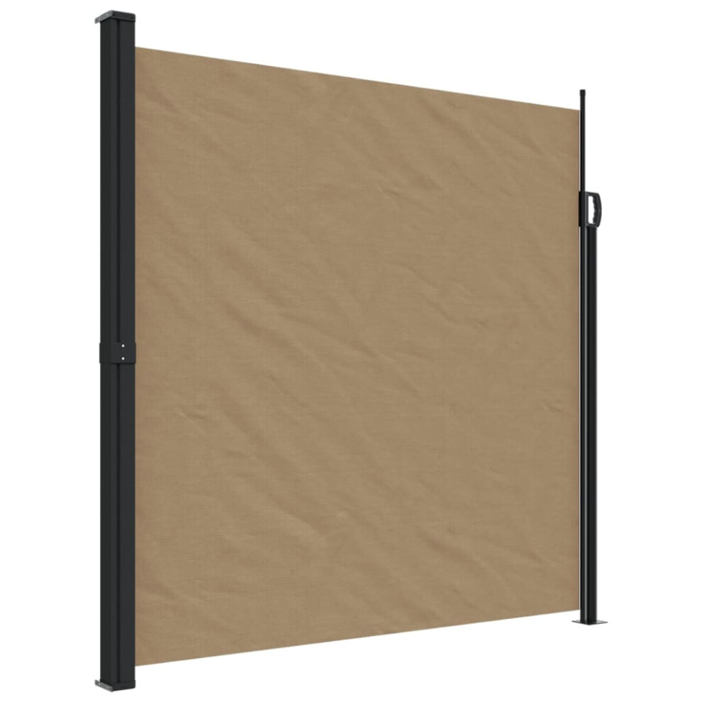 Vidaxl (Taupe, 200 X 600 Cm) Retractable Side Awning Outdoor Privacy Screen Balcony Sunshade Shelter