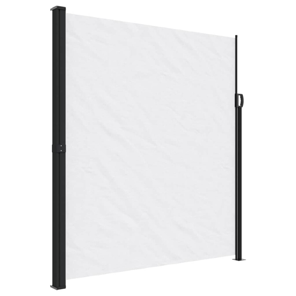 Vidaxl (White, 220 X 600 Cm) Retractable Side Awning Outdoor Privacy Screen Balcony Sunshade Shelter
