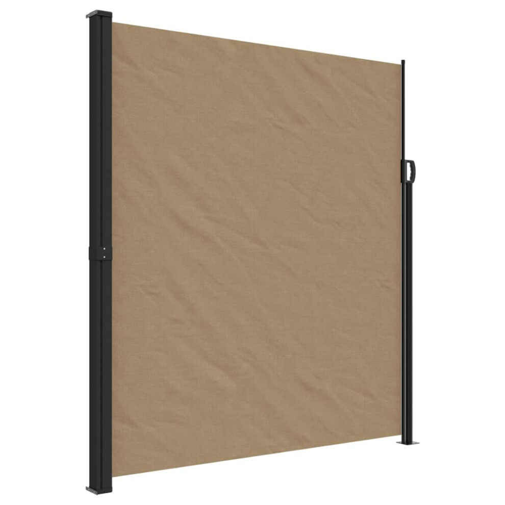 Vidaxl (Taupe, 220 X 600 Cm) Retractable Side Awning Outdoor Privacy Screen Balcony Sunshade Shelter
