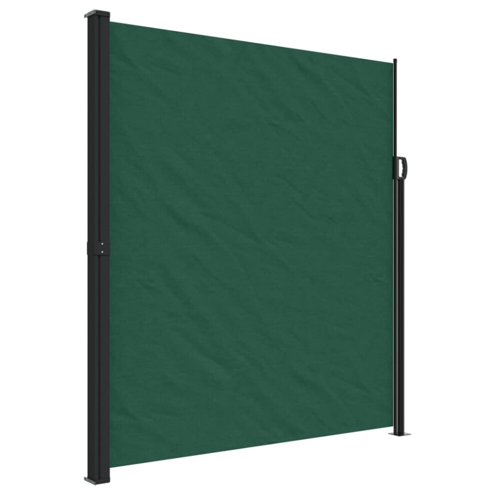 Vidaxl (Dark Green, 220 X 600 Cm) Retractable Side Awning Outdoor Privacy Screen Balcony Sunshade Shelter