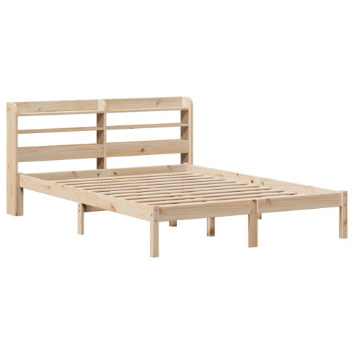 VidaXL vidaXL Bed Frame with Headboard Bed Base 150x200 cm King Size Solid Wood Pine 2