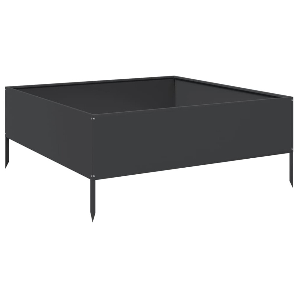 vidaXL Garden Raised Bed Outdoor Planter Pot Patio Flower Box Black Steel