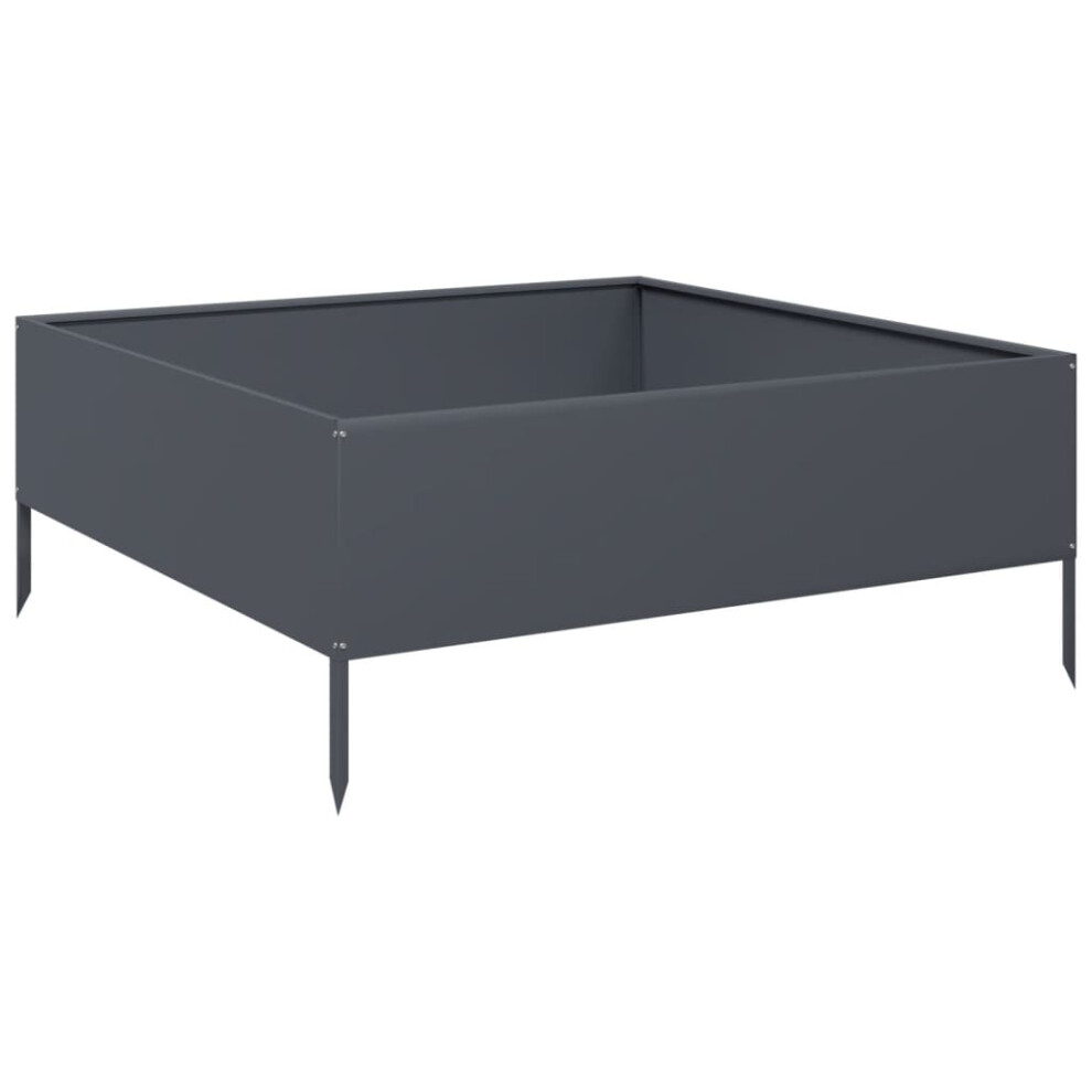 Vidaxl Garden Raised Bed Outdoor Planter Pot Patio Flower Box Anthracite Steel