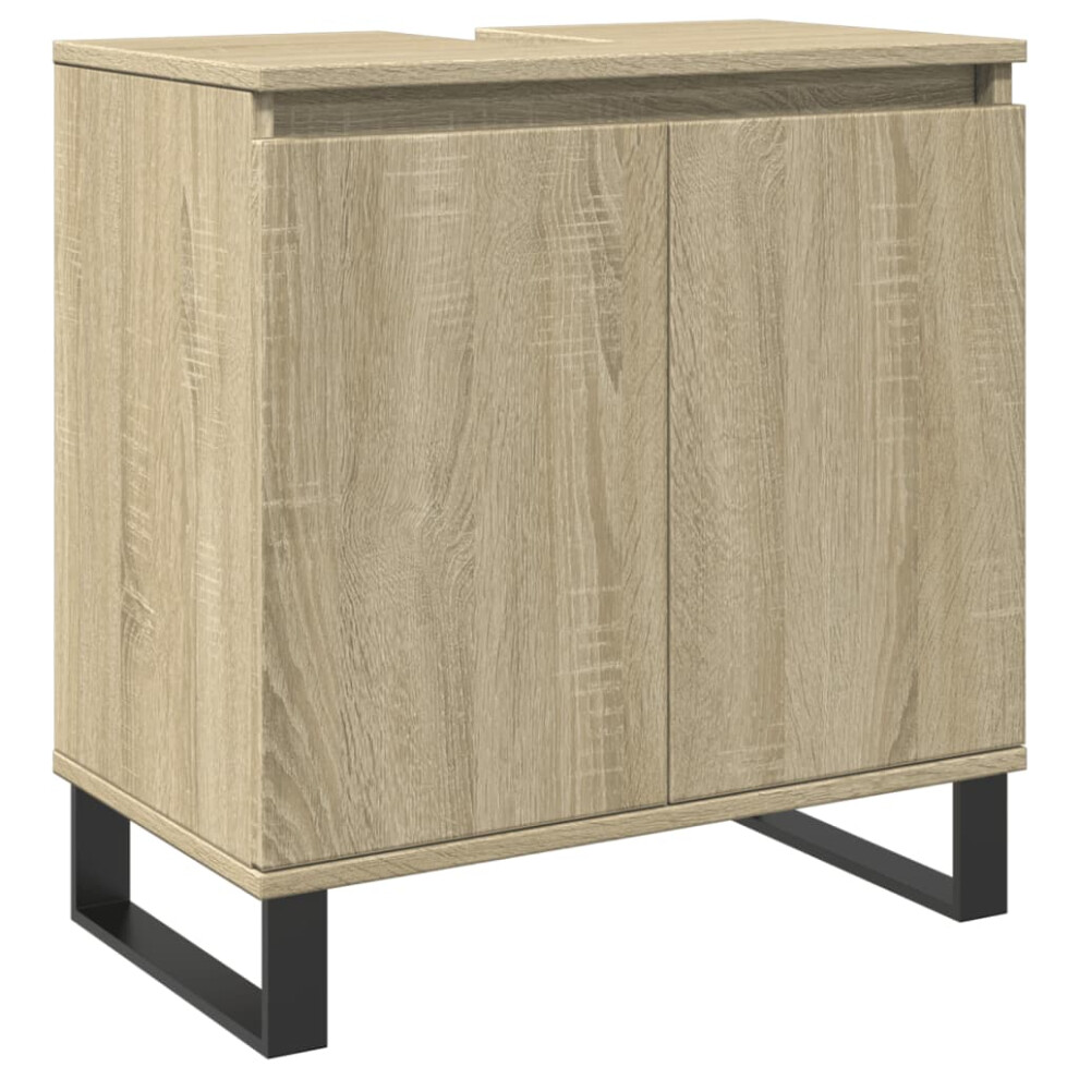 vidaXL Bathroom Cabinet Storage Cupboard Cabinet Sonoma Oak Engineered Wood