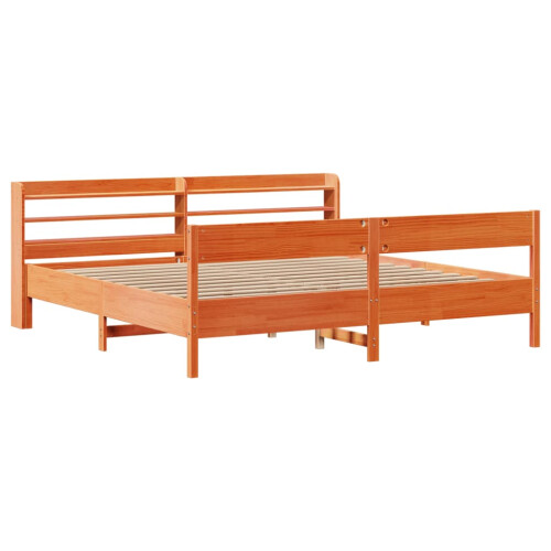 VidaXL vidaXL Bed Frame & Headboard Wax Brown 180x200 cm Super King Solid Wood Pine 2