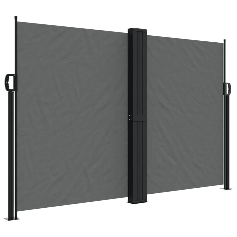 Vidaxl (Anthracite, 160 X 600 Cm) Retractable Side Awning Outdoor Privacy Screen Balcony Sunshade Shelter