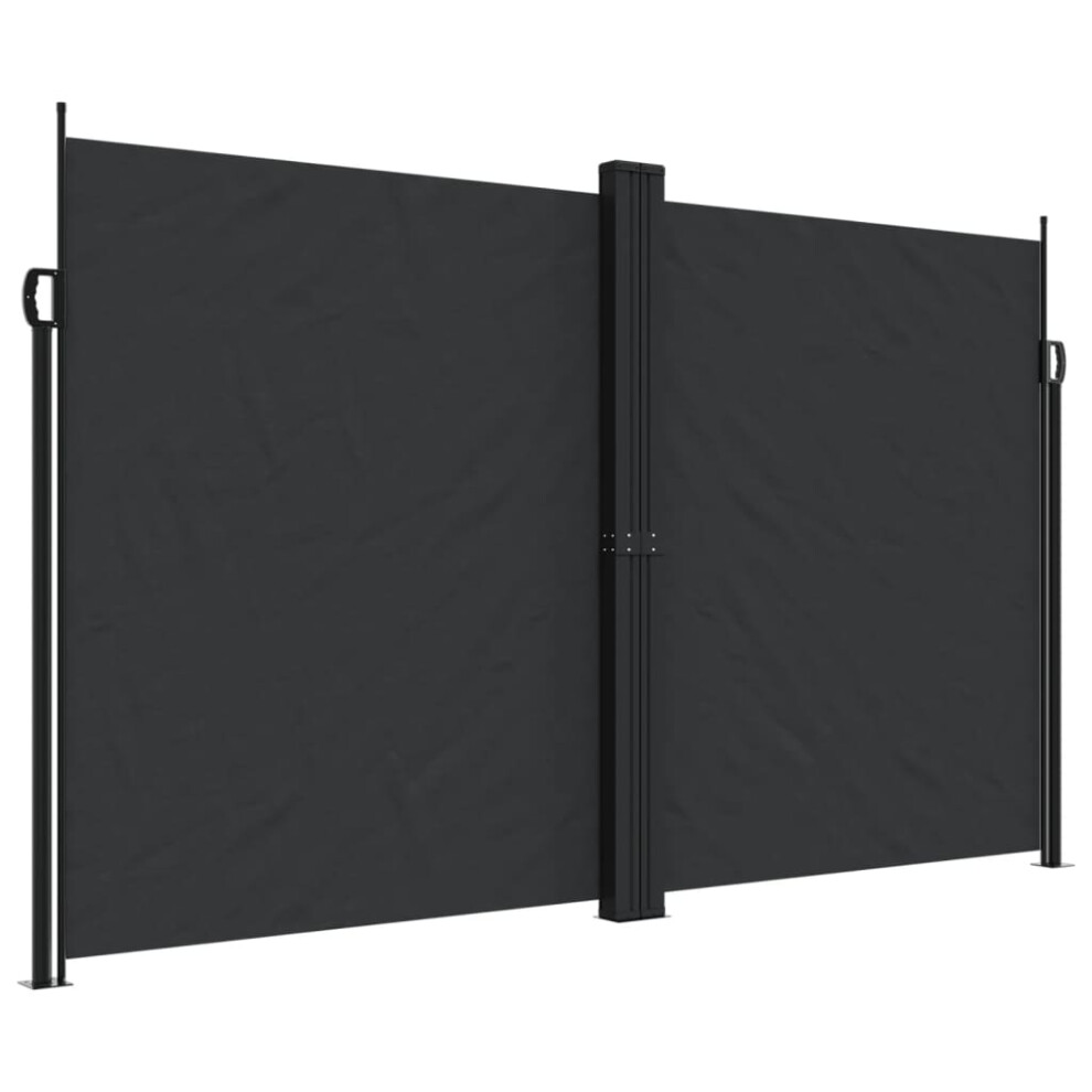Vidaxl (Black, 200 X 600 Cm) Retractable Side Awning Outdoor Privacy Screen Balcony Sunshade Shelter