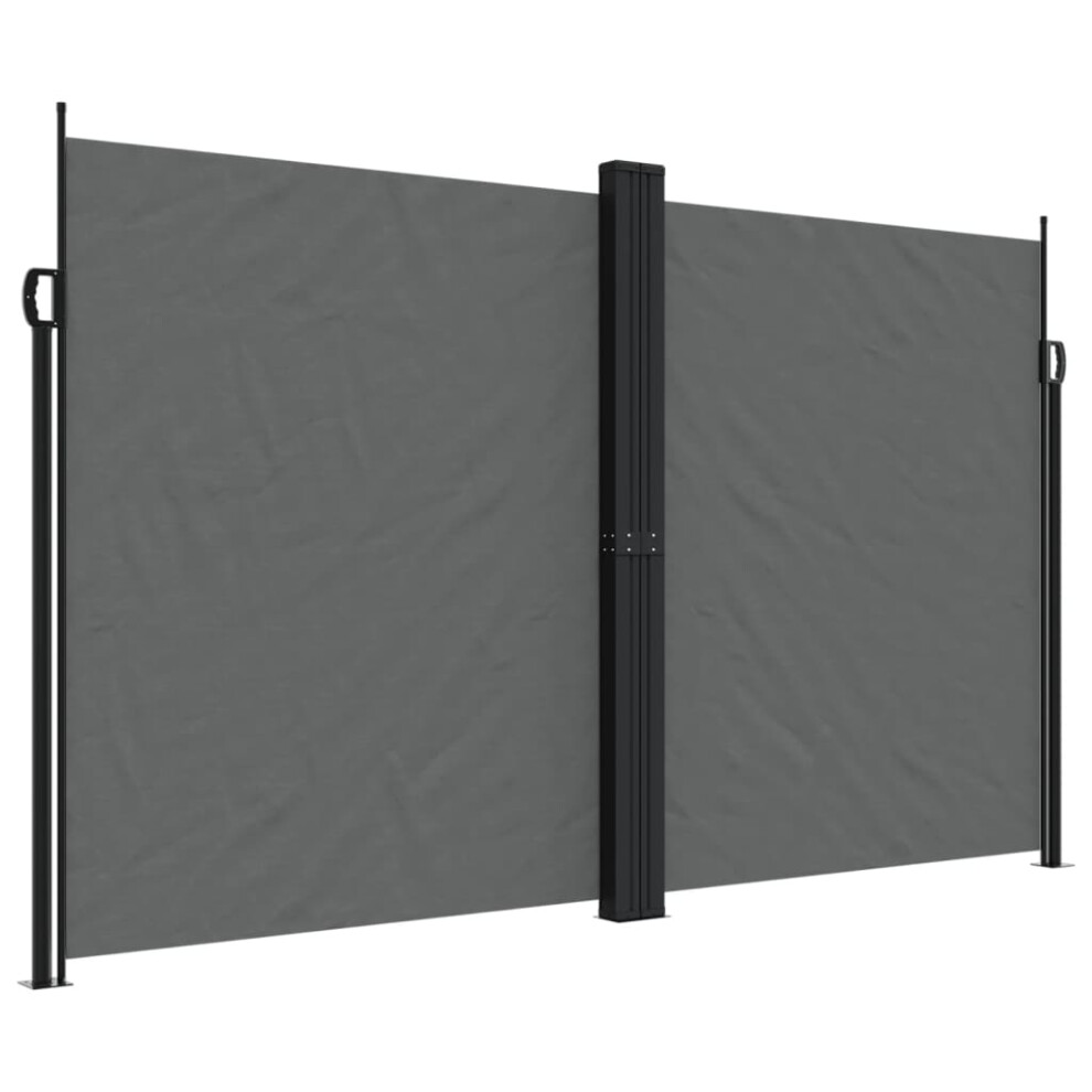 Vidaxl (Anthracite, 200 X 600 Cm) Retractable Side Awning Outdoor Privacy Screen Balcony Sunshade Shelter
