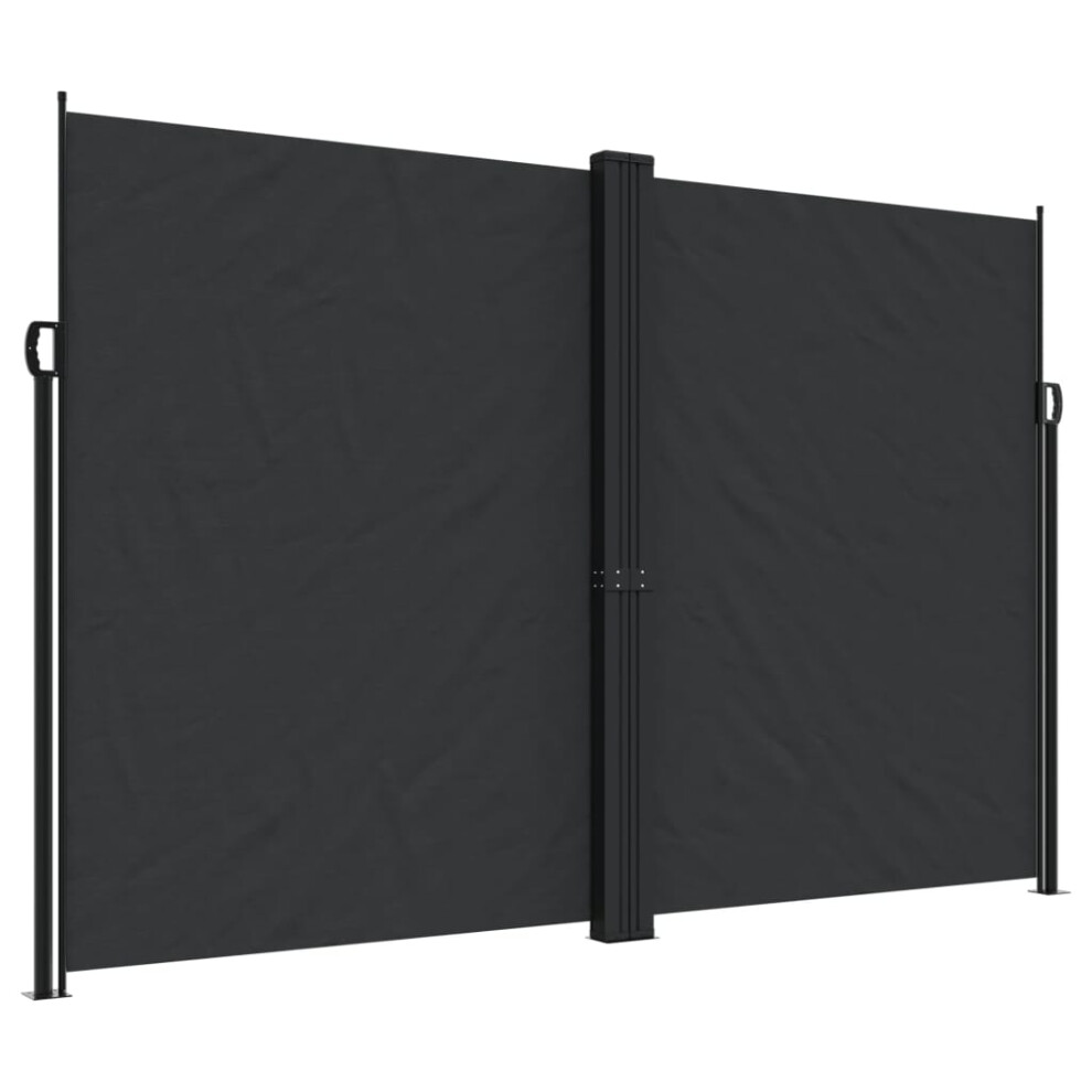 Vidaxl (Black, 220 X 600 Cm) Retractable Side Awning Outdoor Privacy Screen Balcony Sunshade Shelter