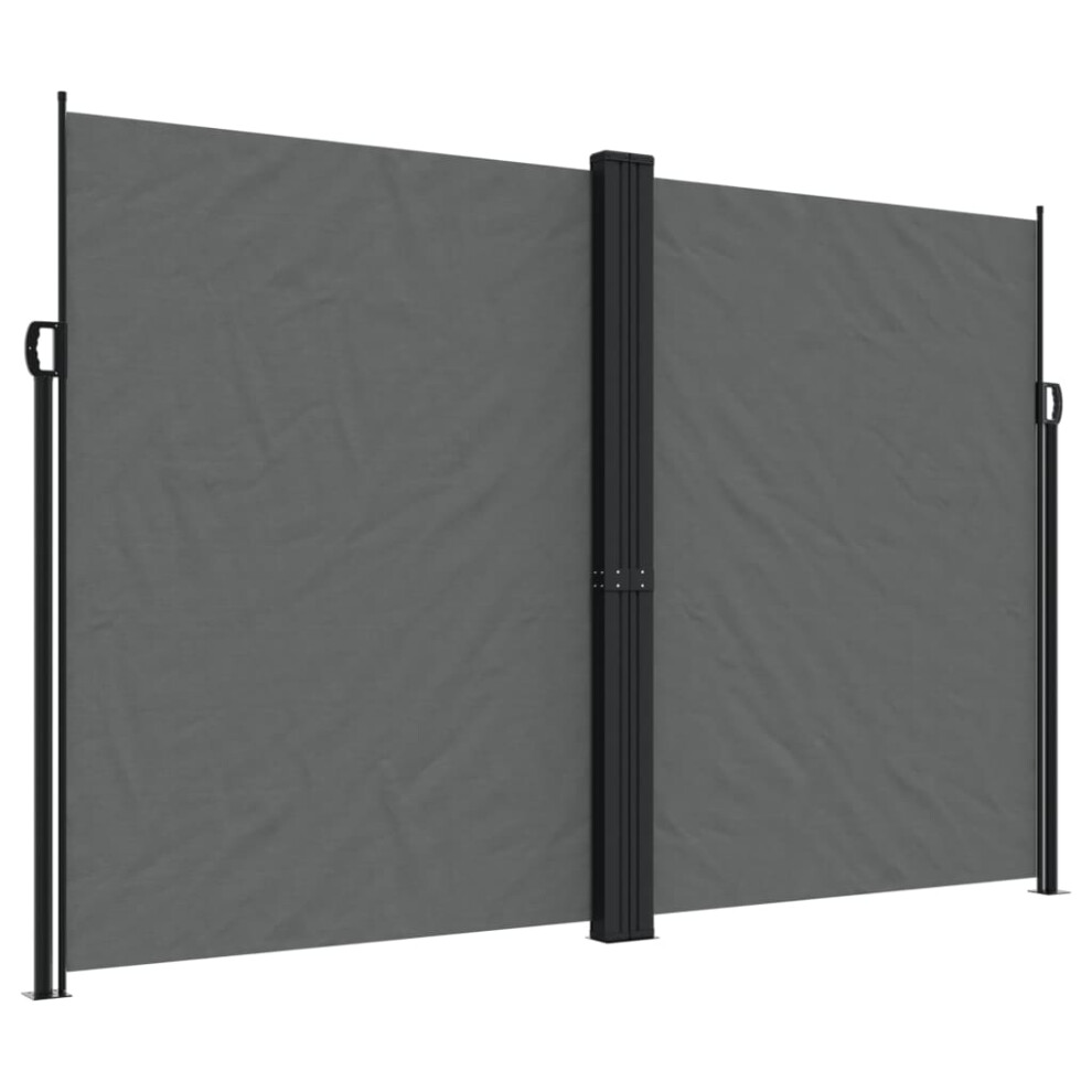Vidaxl (Anthracite, 220 X 600 Cm) Retractable Side Awning Outdoor Privacy Screen Balcony Sunshade Shelter