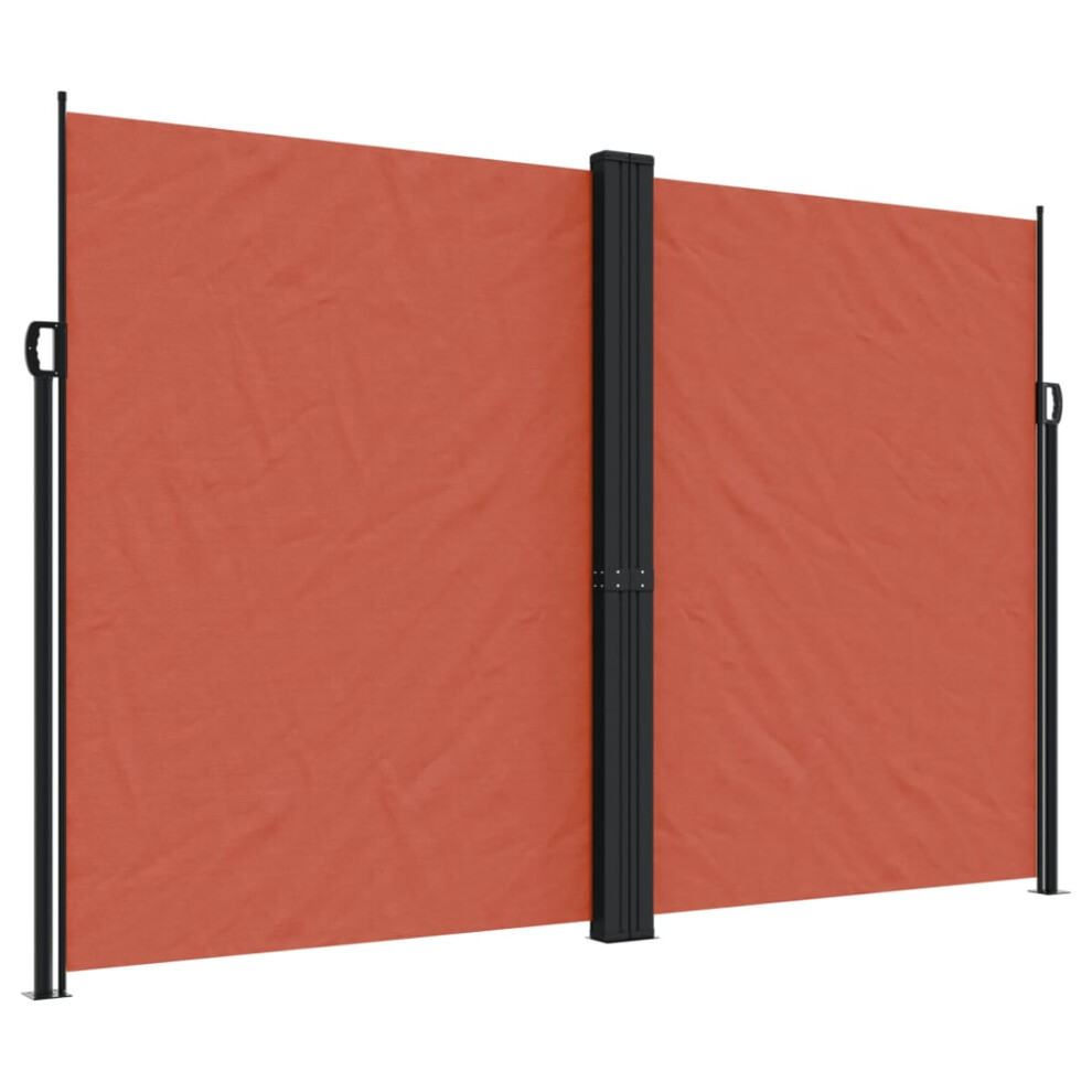 Vidaxl (Terracotta, 220 X 600 Cm) Retractable Side Awning Outdoor Privacy Screen Balcony Sunshade Shelter