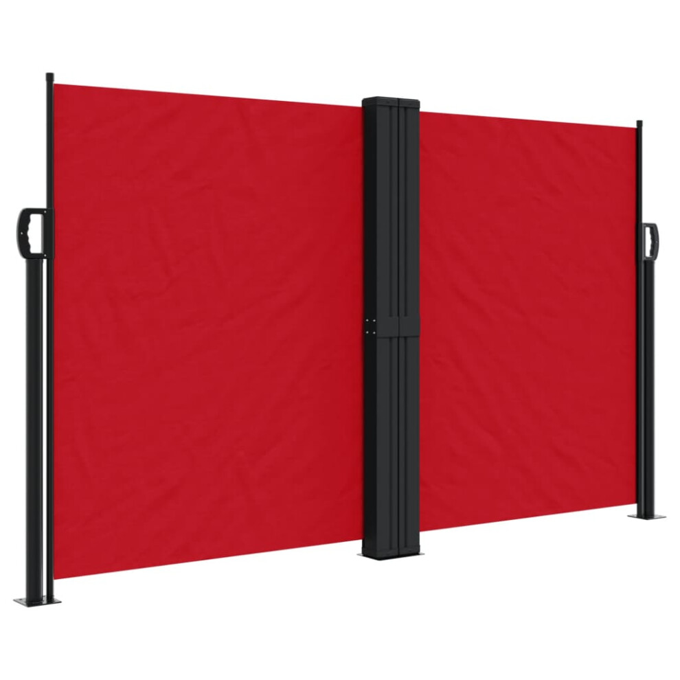Vidaxl (Red, 140 X 1000 Cm) Retractable Side Awning Outdoor Privacy Screen Balcony Sunshade Shelter