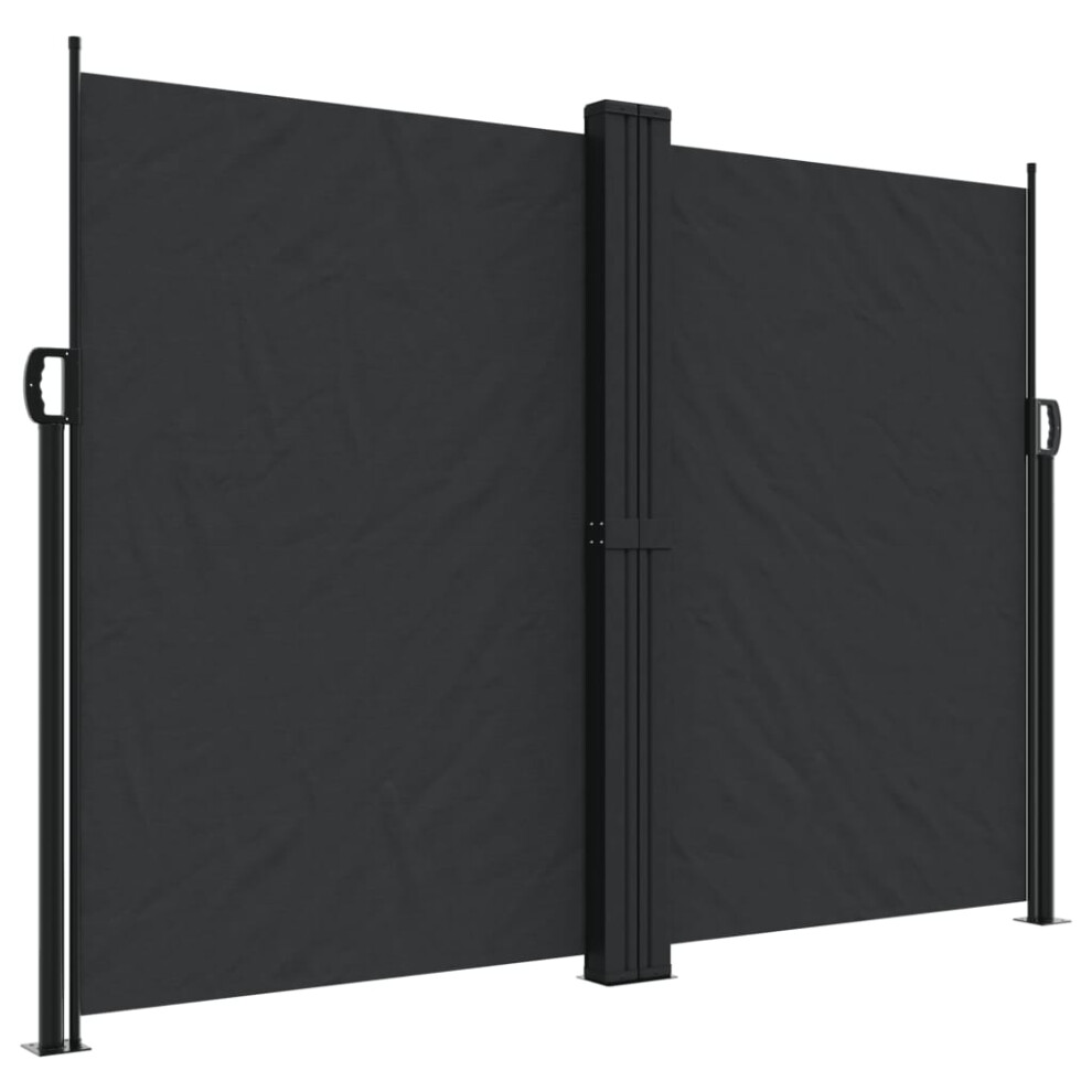 Vidaxl (Black, 180 X 1000 Cm) Retractable Side Awning Outdoor Privacy Screen Balcony Sunshade Shelter