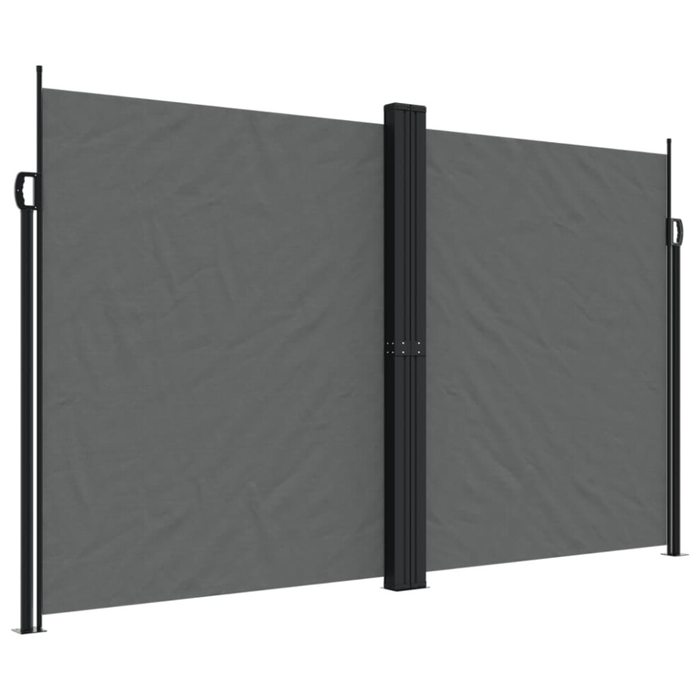 Vidaxl (Anthracite, 200 X 1000 Cm) Retractable Side Awning Outdoor Privacy Screen Balcony Sunshade Shelter