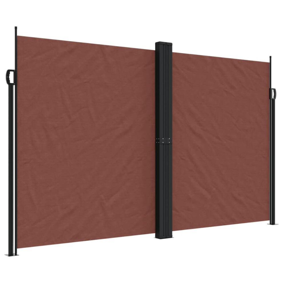 Vidaxl (Brown, 200 X 1000 Cm) Retractable Side Awning Outdoor Privacy Screen Balcony Sunshade Shelter