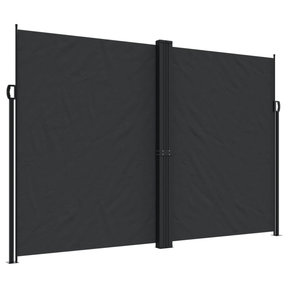 Vidaxl (Black, 220 X 1000 Cm) Retractable Side Awning Outdoor Privacy Screen Balcony Sunshade Shelter