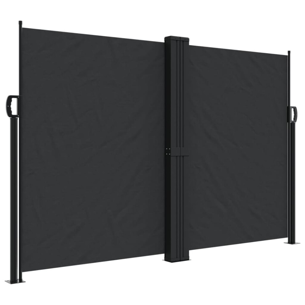 Vidaxl (Black, 160 X 1200 Cm) Retractable Side Awning Outdoor Privacy Screen Balcony Sunshade Shelter