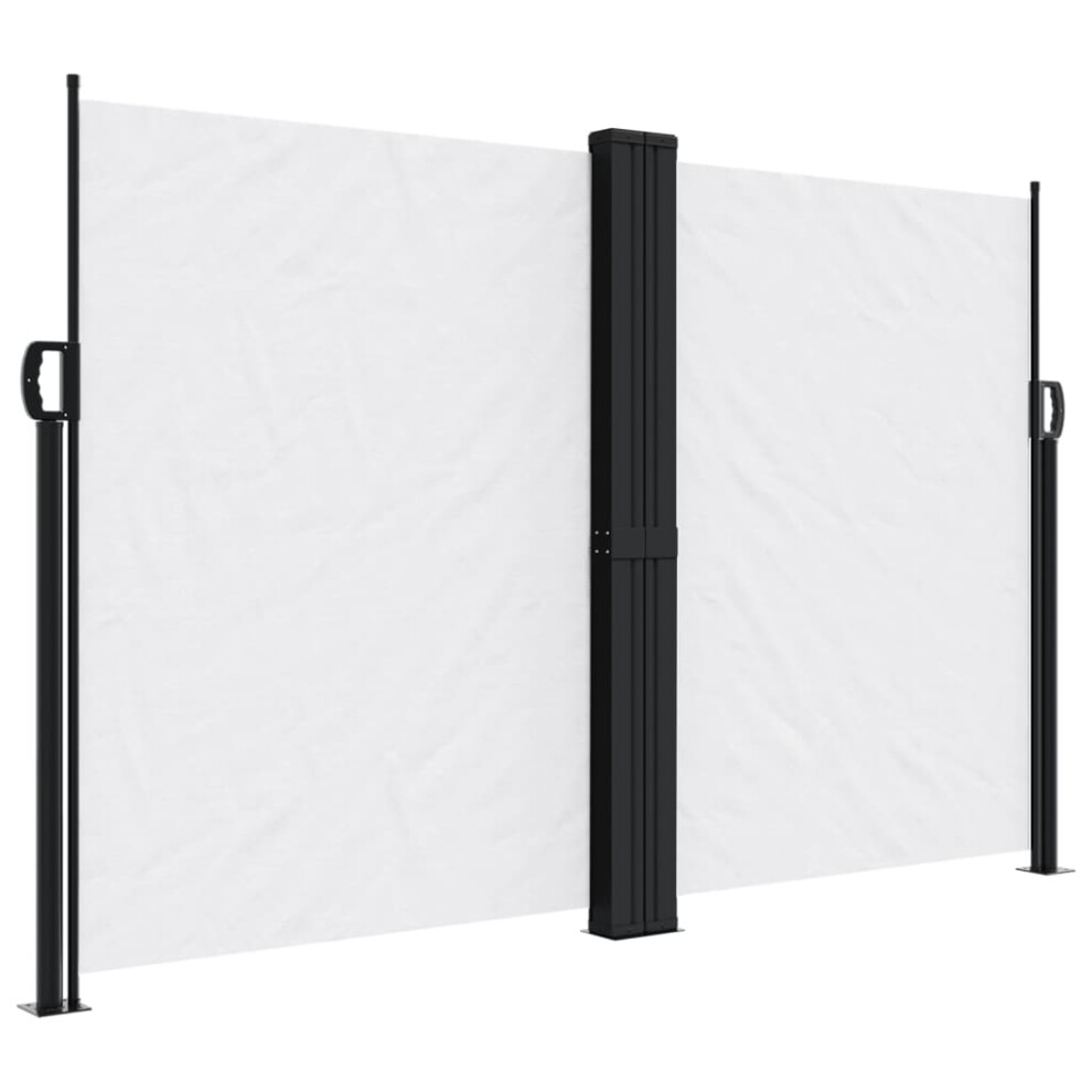 Vidaxl (White, 160 X 1200 Cm) Retractable Side Awning Outdoor Privacy Screen Balcony Sunshade Shelter