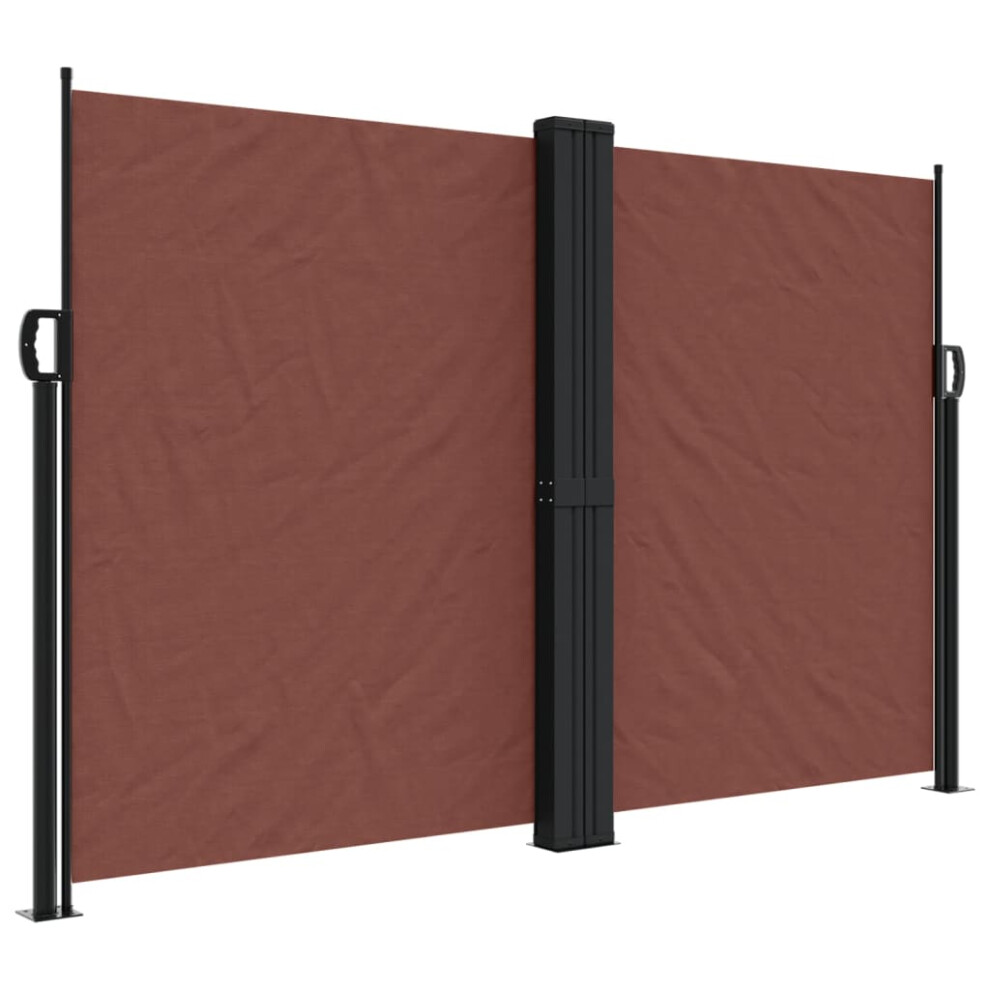 Vidaxl (Brown, 160 X 1200 Cm) Retractable Side Awning Outdoor Privacy Screen Balcony Sunshade Shelter