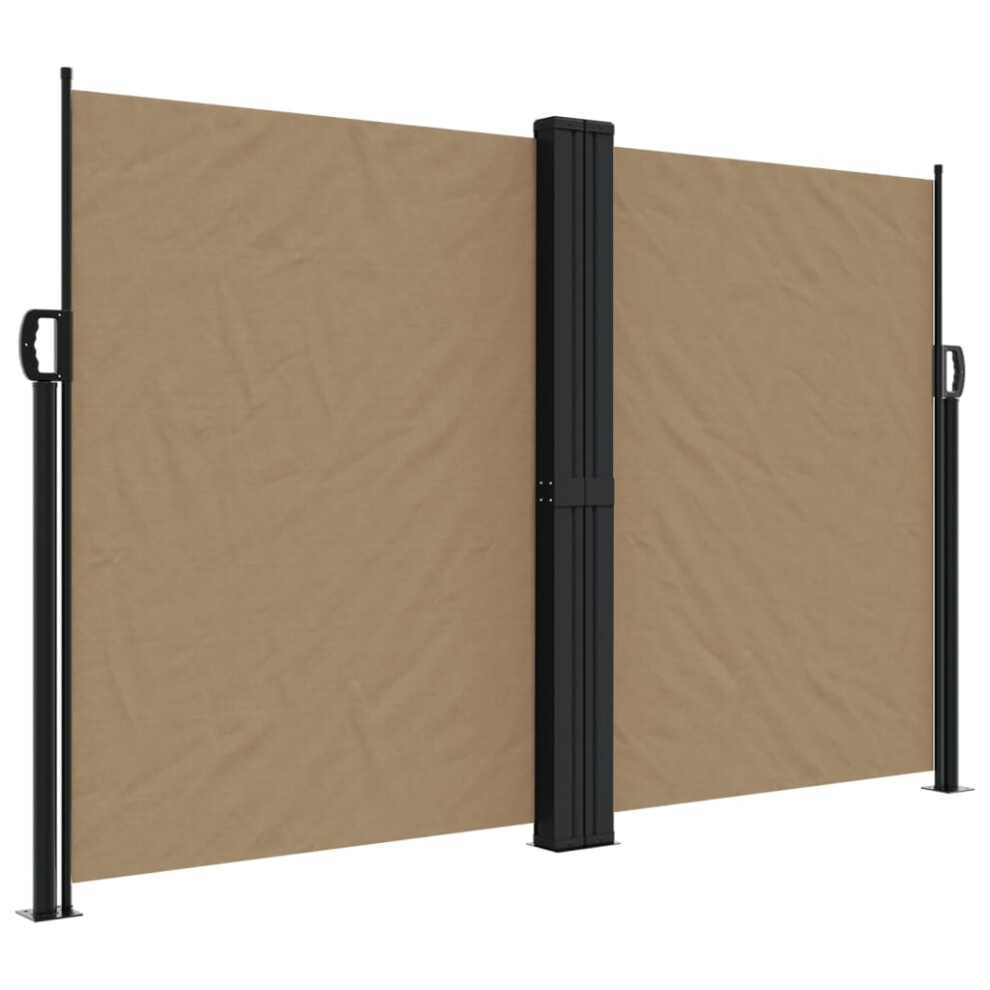 Vidaxl (Taupe, 160 X 1200 Cm) Retractable Side Awning Outdoor Privacy Screen Balcony Sunshade Shelter