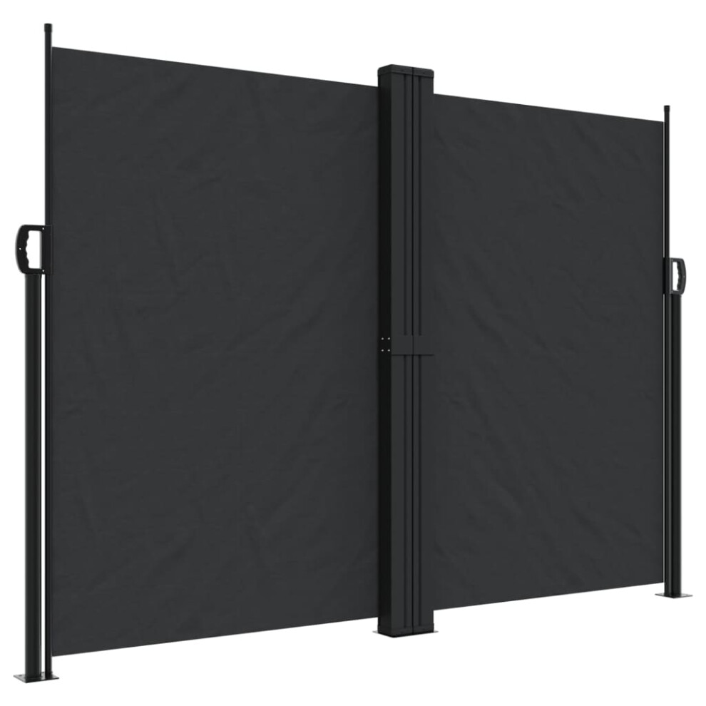 Vidaxl (Black, 180 X 1200 Cm) Retractable Side Awning Outdoor Privacy Screen Balcony Sunshade Shelter