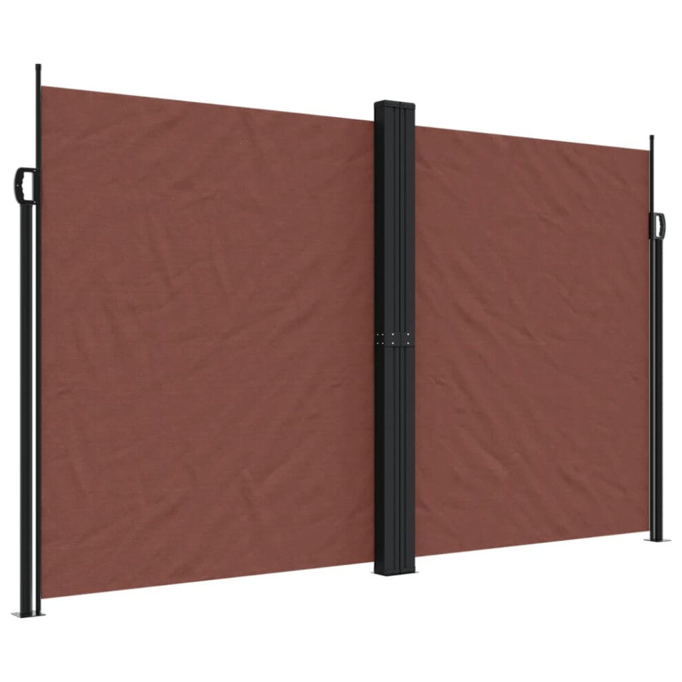 Vidaxl (Brown, 200 X 1200 Cm) Retractable Side Awning Outdoor Privacy Screen Balcony Sunshade Shelter