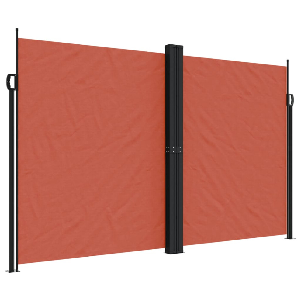 Vidaxl (Terracotta, 200 X 1200 Cm) Retractable Side Awning Outdoor Privacy Screen Balcony Sunshade Shelter
