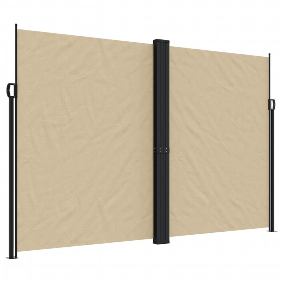 (beige, 220 x 1200 cm) vidaXL Retractable Side Awning Outdoor Privacy Screen Shade Cream 180x1000 cm