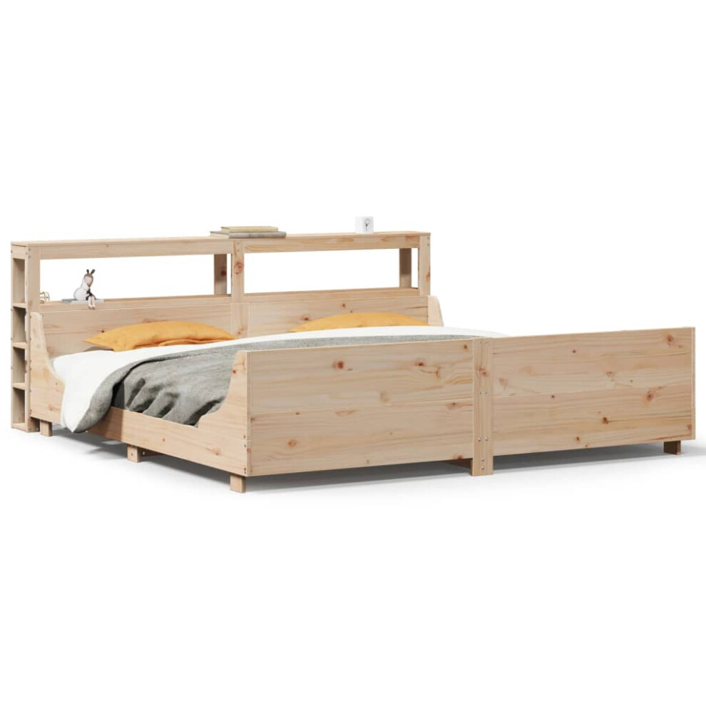 Vidaxl Bed Frame With Headboard Bed 180X200 Cm Super King Solid Wood Pine