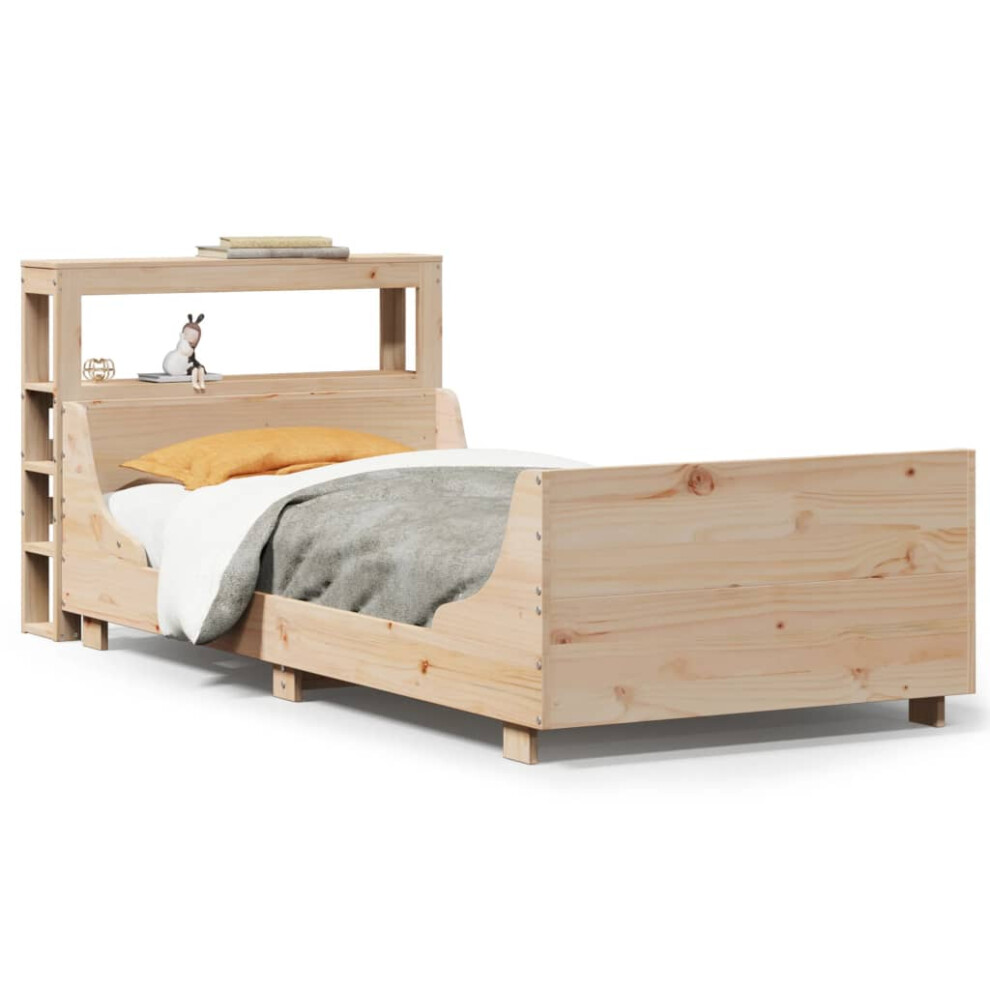 vidaXL Bed Frame with Headboard Bed Base Bedstead 100x200 cm Solid Wood Pine