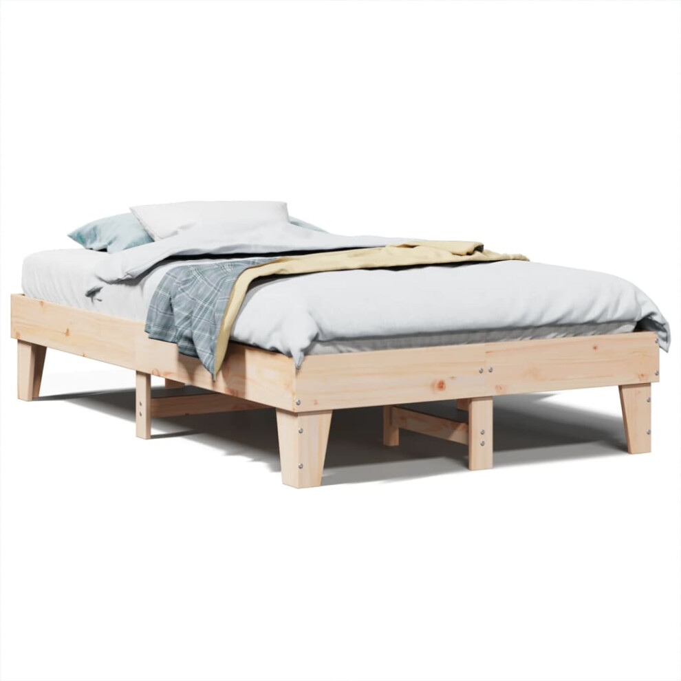 vidaXL Bed Frame without Mattress Bed Base 135x190 cm Double Solid Wood Pine