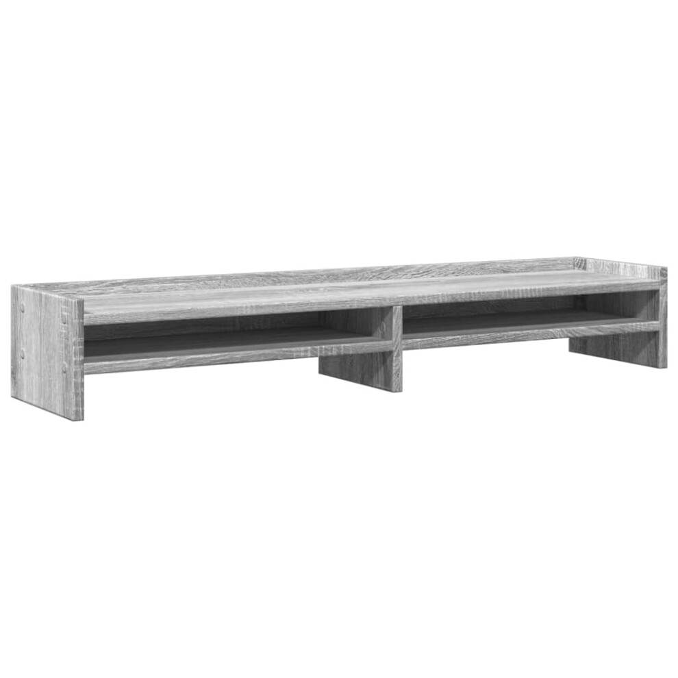 vidaXL Monitor Stand Computer Stand Display Stand Grey Sonoma Engineered Wood