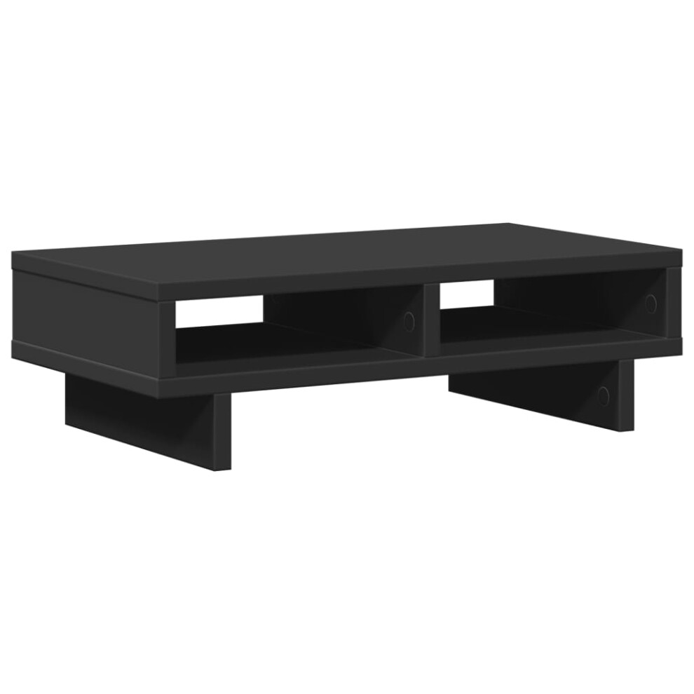 Vidaxl Monitor Stand Computer Stand Display Riser Stand Engineered Wood Black