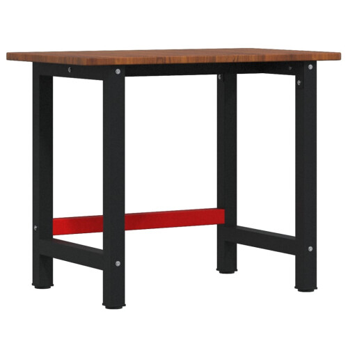 VidaXL vidaXL Workbench Work Table Work Bench Dark Brown Solid Wood Oak Rectangular 1