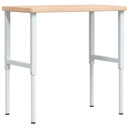 VidaXL vidaXL Workbench Wooden Work Table Work Bench Tool Solid Wood Oak Rectangular
