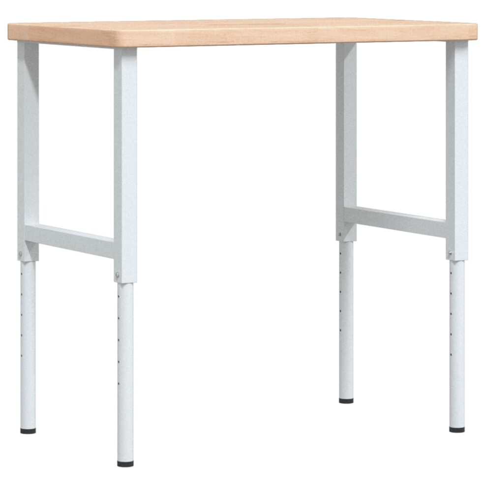 vidaXL Workbench Wooden Work Table Work Bench Tool Solid Wood Oak Rectangular