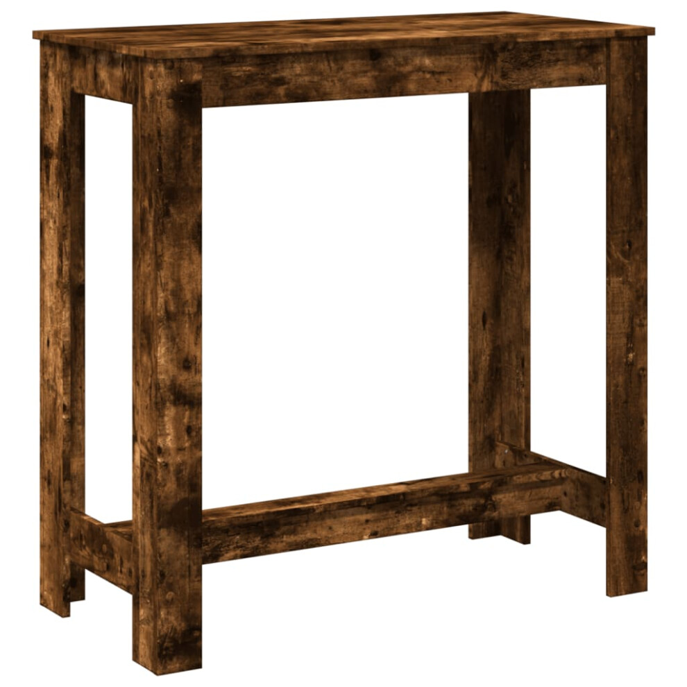 Vidaxl Bar Table Kitchen Pub Table Bistro Table Smoked Oak Engineered Wood