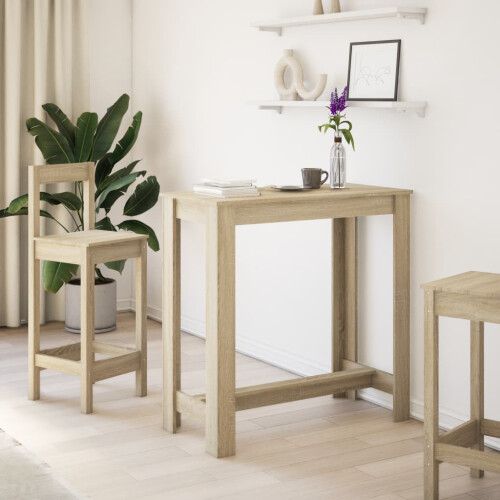 VidaXL vidaXL Bar Table Kitchen Pub Table Bistro Table Sonoma Oak Engineered Wood 2