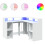 VidaXL vidaXL Desk with LED Lights Writing Table Working Table White Engineered Wood 2