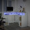 VidaXL vidaXL Desk with LED Lights Writing Table Working Table White Engineered Wood 5