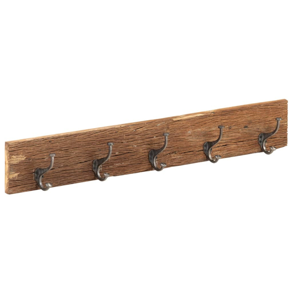 vidaXL Hall Hanger with 5 Hooks Solid Reclaimed Wood Wooden Peg Hanging Hock