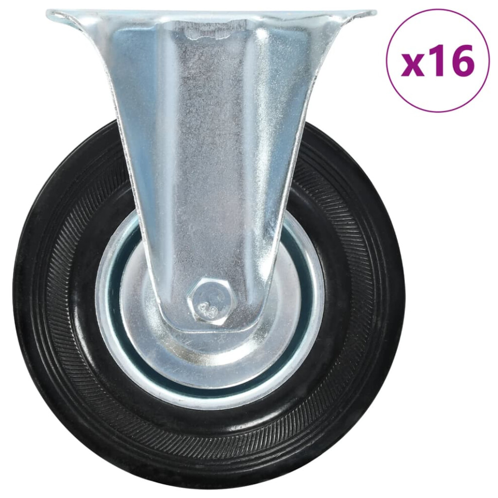 vidaXL 16x Fixed Casters 125mm Trolley Furniture Moving Bed Drawer Box Wheels