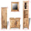 VidaXL vidaXL Vanity Cabinet Cupboard with Mirror and 2 Side Cabinets Solid Mango Wood 4