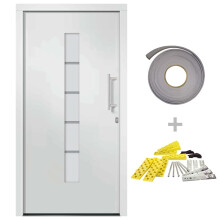 vidaXL Haustür Aluminium und PVC Weiß 110x210 cm