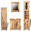 VidaXL vidaXL Vanity Cabinet Cupboard with Mirror and 2 Side Cabinets Solid Mango Wood 1