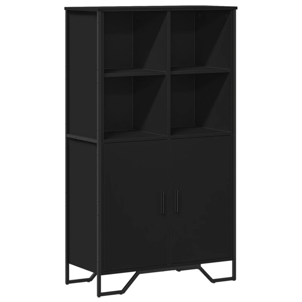 VIDAXL Highboard Engineered wood Black 79.5x35.5x137.5 cm - Image 3
