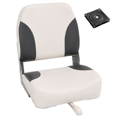 VidaXL vidaXL Foldable Boat Seat Set 2 Piece Low Backrest & Fixing Strap Canoe Seat