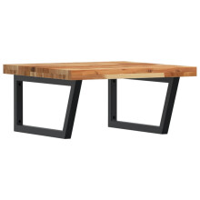 vidaXL Basin Shelf Wall Mounted Bathroom Countertop Steel & Solid Wood Acacia