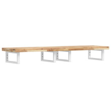vidaXL Basin Shelf Wall Mounted Bathroom Countertop Steel & Solid Wood Acacia